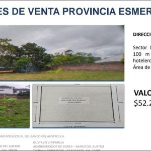 Terreno en ATACAMES. Esmeraldas