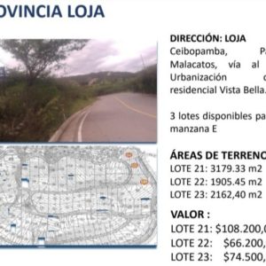 Loja. 3 lotes de terreno